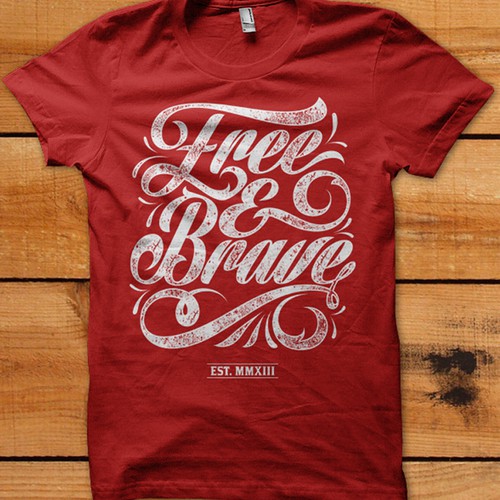 Trendy t-shirt design needed for Free & Brave