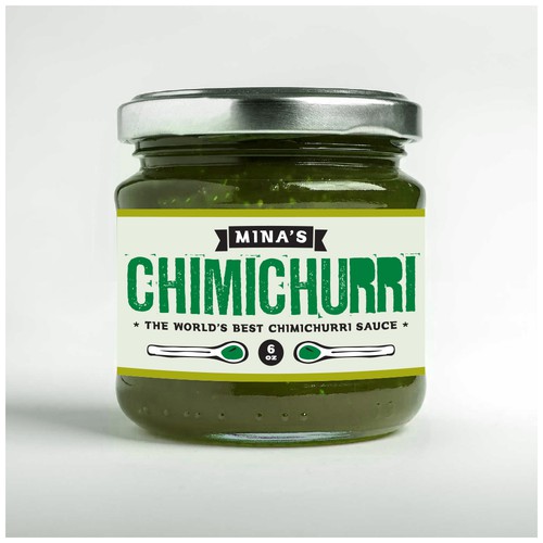 Mina's Chimichurri Sauce label
