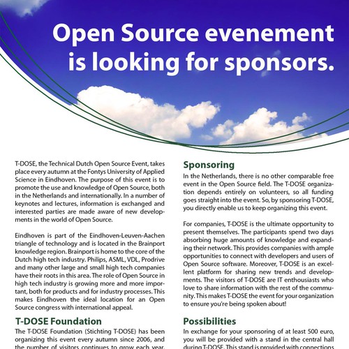 Clean and professional poster for an open source event