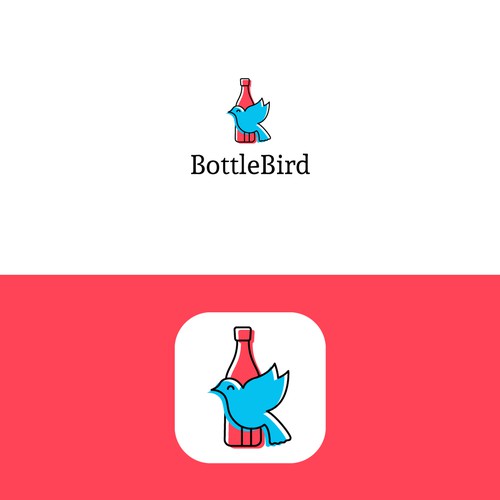 App Icon Design of bird and bottel