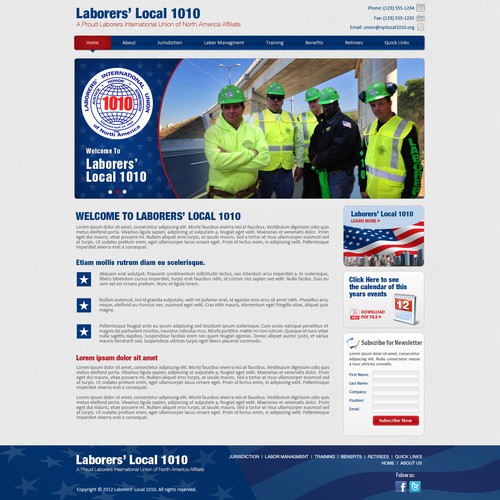 Website design for Laborers Local 1010