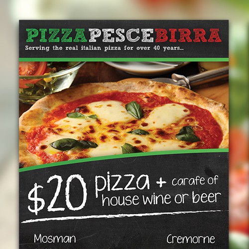 Flyer for Pizza Pesce Birra