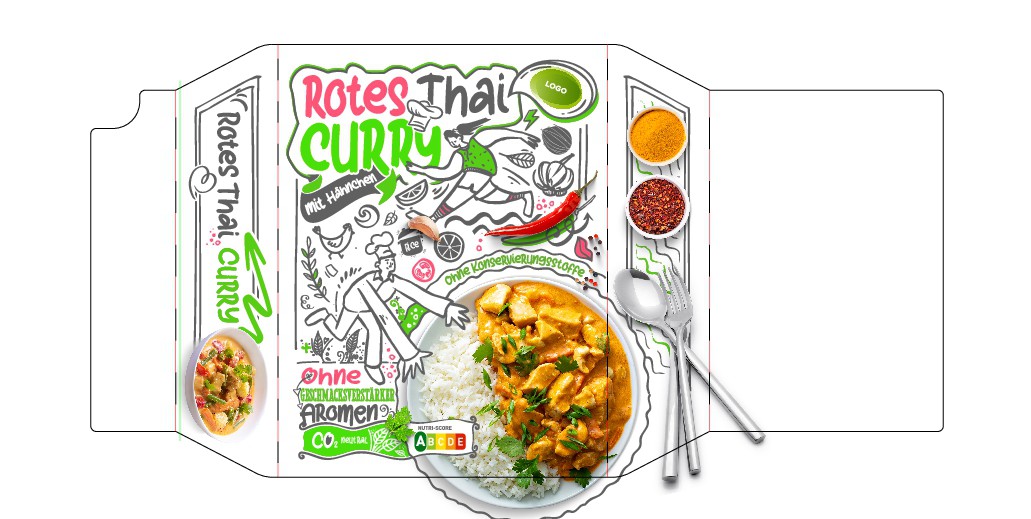Create a fresh, new and healthy appeal for a convenience food packaging