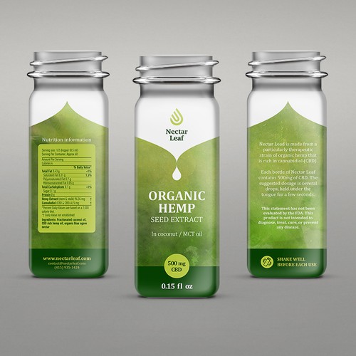 Packaging design for organic hemp oil