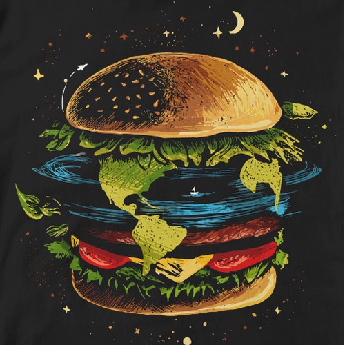 BIG illustration for "Big Burger". Big Burger are a Burger Delivery