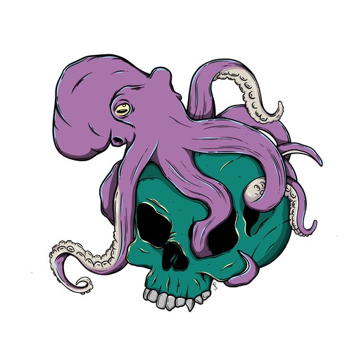 Octopus & Skull Illustration