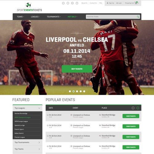 Sport Events Tickets E-Commerce Website