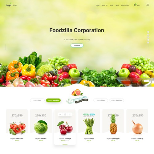 Foodzilla Corporation Homepage design