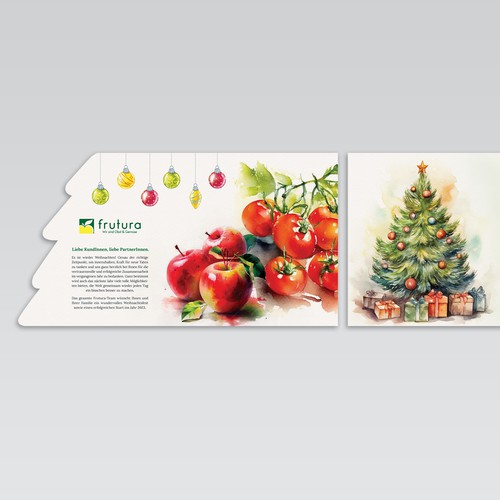 Christmas card with fruit and vegetables