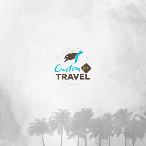 Adventurous travel logo for Custom Kit Travel