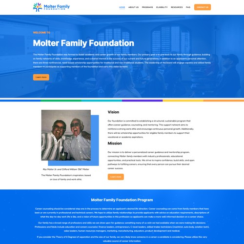 Website Design for Molter Family Foundation – Supporting Future Generations