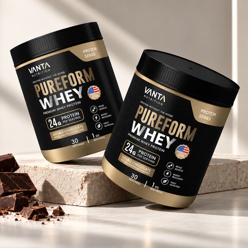 VANTA Nutrition | Whey Protein Packaging Design
