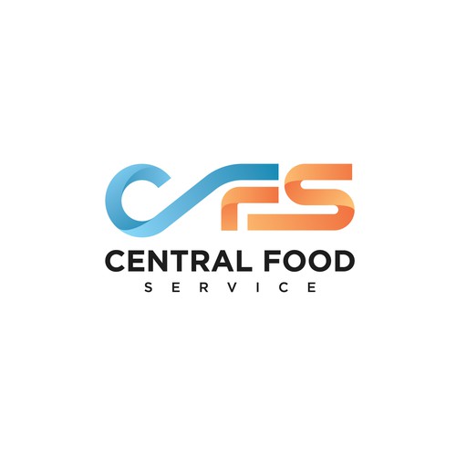 Modern gradient logo concept for central food service