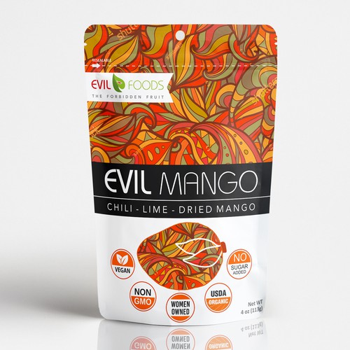 Fancy, colorful package design concept for natural food product