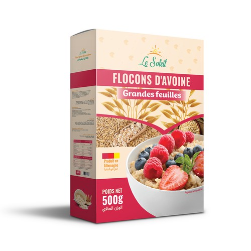 Oat Flakes Packaging Design for Le Soleil Brand