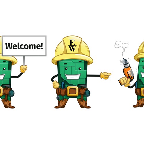 New poses for Mascot that was previously created (contest winner).