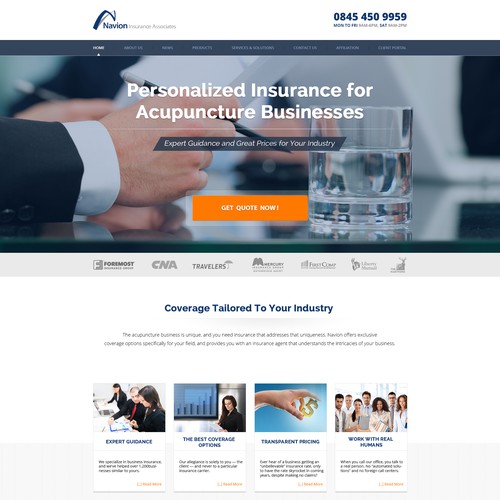 Landing Page for Navion Insurance Associates