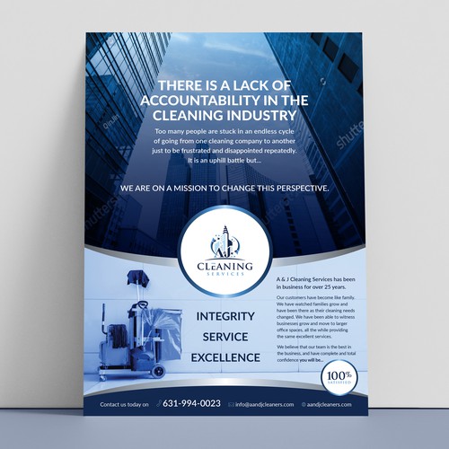 Flyer for a high quality cleaning service