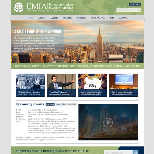 Create a website that promotes good governance and sustainable development in emerging markets