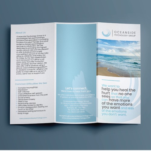 Oceanside psychology group brochure design