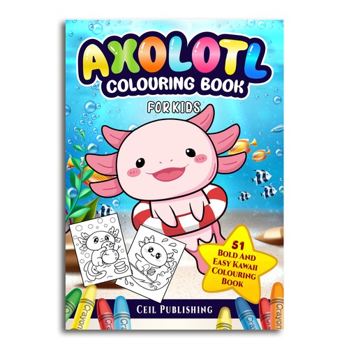 Axolotl coloring book for