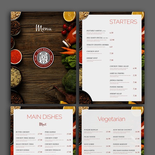 Menu design for restaurant