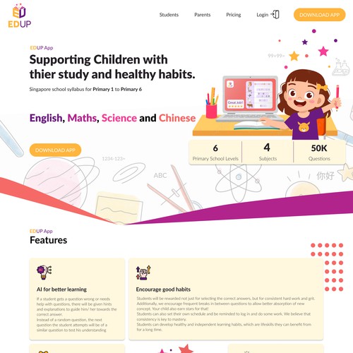 Education app website 
