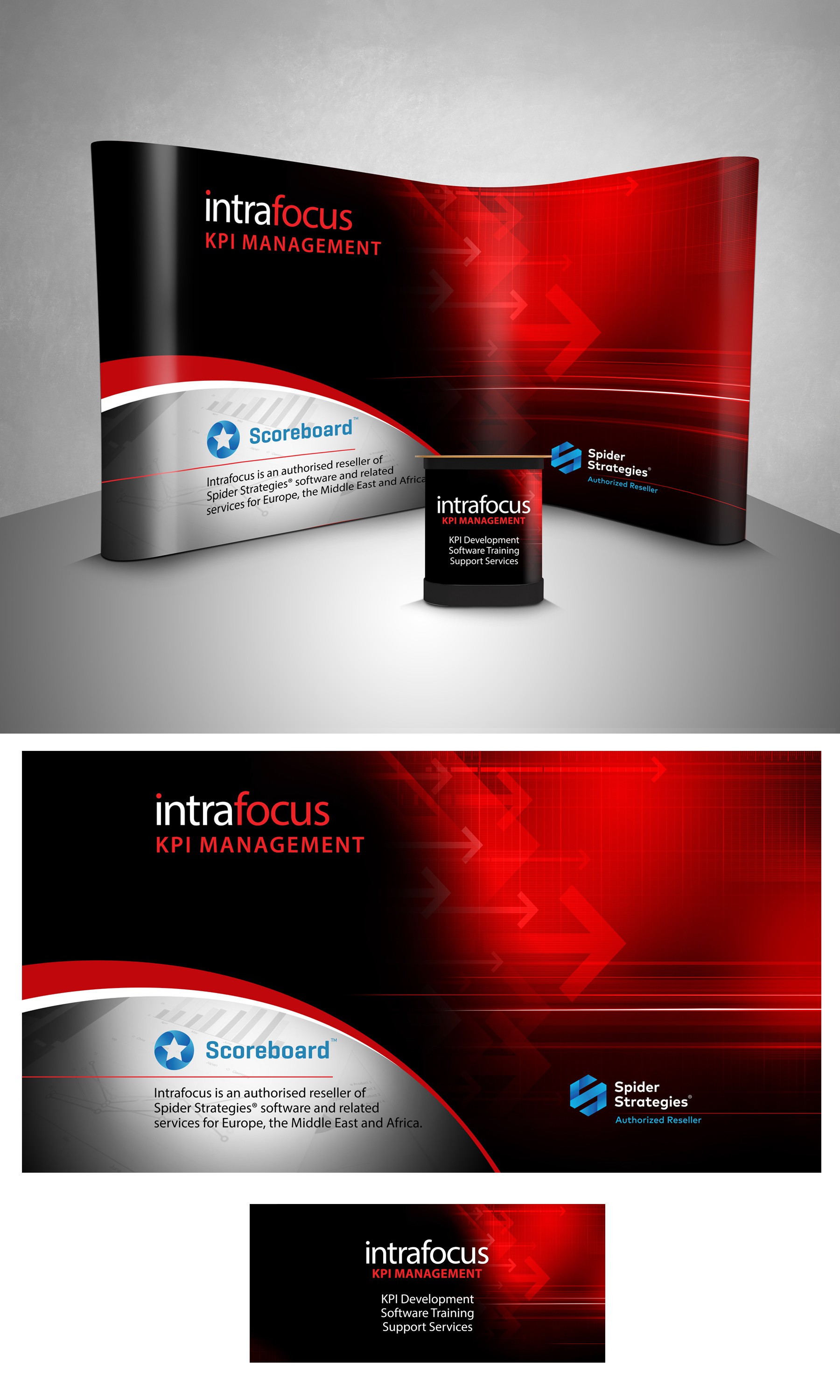 Standout trade show stand backdrop and plinth cover required