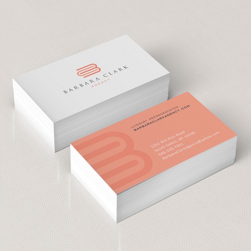 Create an upscale logo and business card for a literary agent