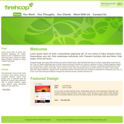 Web Designs for a Web Company