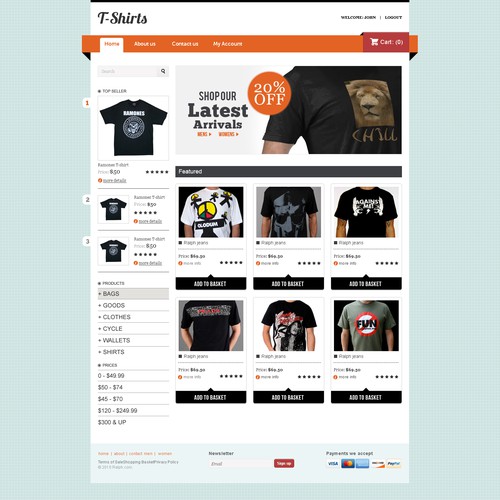 E-commerce Design for T-shirts