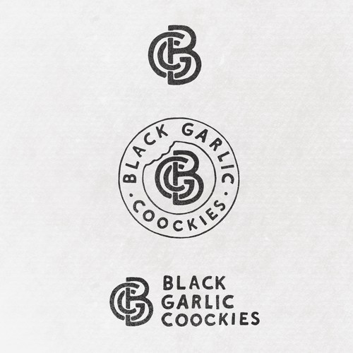 Monogram logo design for BLACK GARLIC COOCKIES