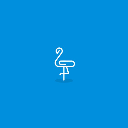 Design a Minimal flamingo+paper clip Logo For Stationery