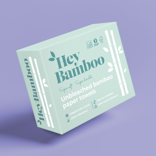 Retail package for bamboo paper towel brand