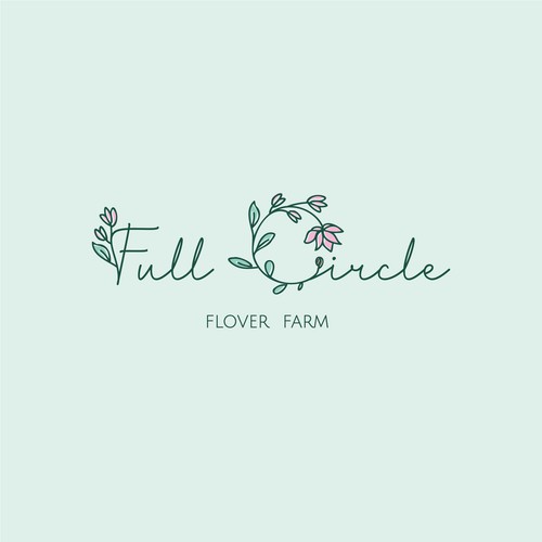 Floral modern logo for a flower farm
