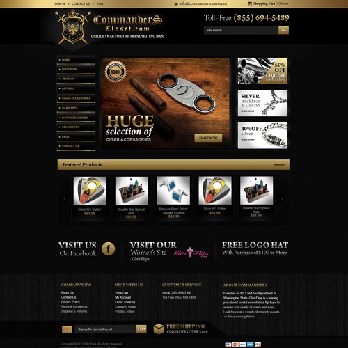 Design our men's gift (jewelry/cigars/poker/etc) homepage- Already know layout, need designer to implement