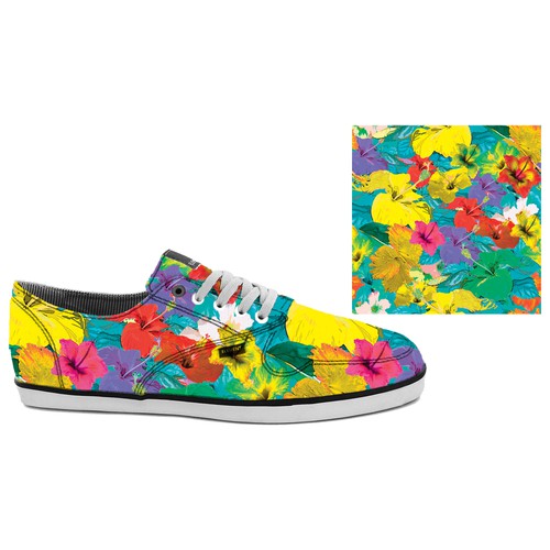 Design floral prints for shoes