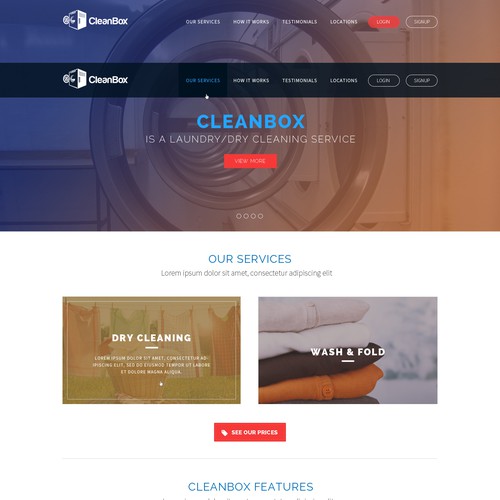 Locker-based Startup "CleanBox" looking for a neat & simple landingpage.