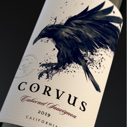 Create a powerful new wine label "Corvus"