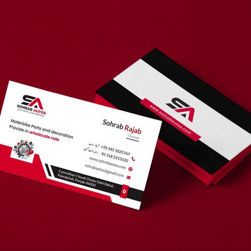 Design Business Cards For Sohrab Autos