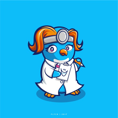 Cute Macaroni Penguin Character for Orthodontic Office