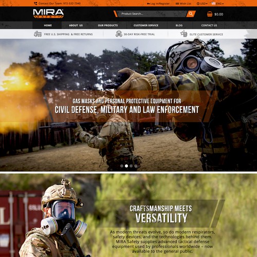 Gas mask website redesign