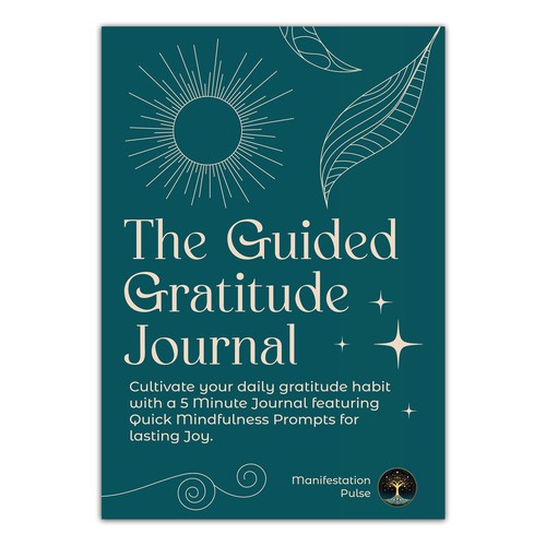 Digital and physical book cover - The Guided Gratitude Journal - Manifestation Pulse