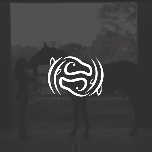 Horse logo with feminine style forming harmony (Yin-Yang)