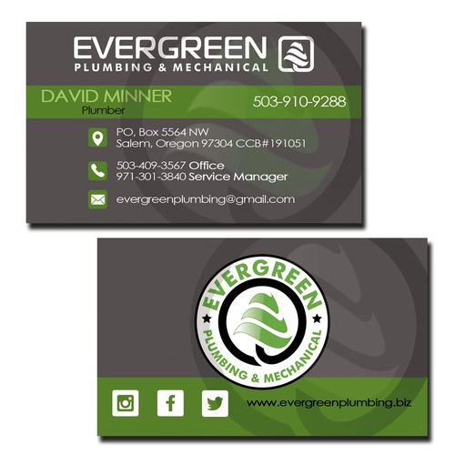 Business card concept for Evergreen