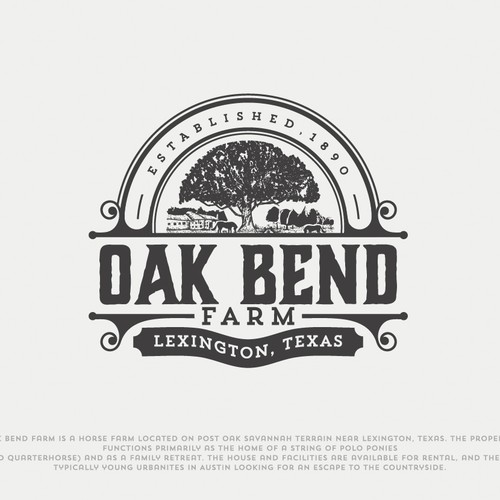 OAK Bend Farm logo design