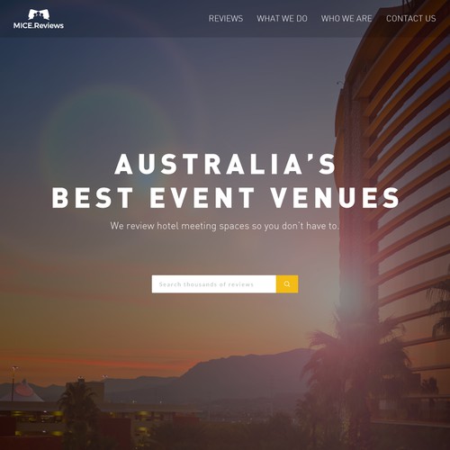 Homepage design for Hotel-review site