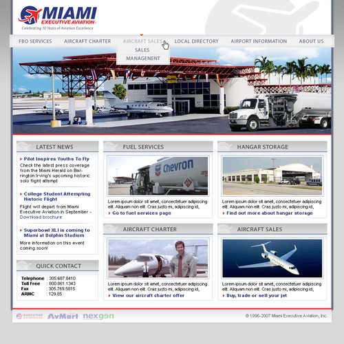 New Website Design for Corporate Aviation Website