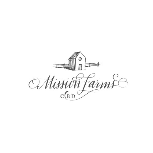 Hand lettered logo for CBD Farm