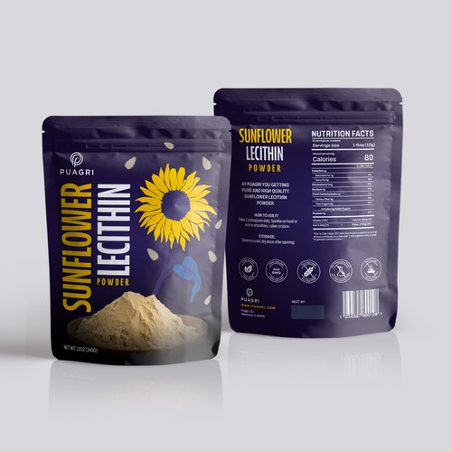 Sunflower lecithin powder pouch design